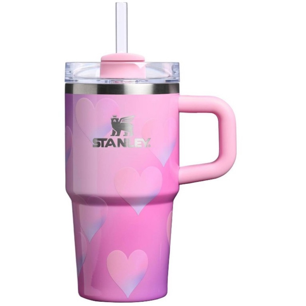 Stanley Valentine Powder Pink Heart Gradient 20oz Flowstate Quencher Tumbler